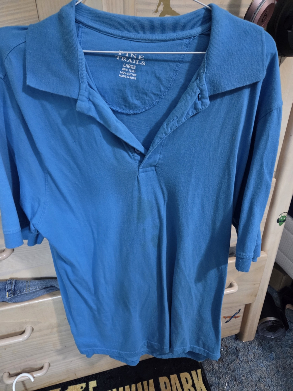 Men's Blue Polo Shirt - Large